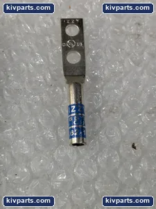 Copper Compression Lug Terminal 6 AWG 2 Hole 1/4in Stud 5/8in Blue UL LOT OF 22 – actual item, photo 3 of 5