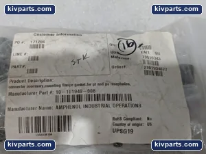 Amphenol 10-101949-008 Connector Mounting Flange Gasket – actual item, photo 2 of 4
