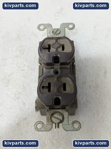 Duplex Receptacle 20A 125V NEMA 5-20R Fed Spec WC 596 Brown Electrical Outlet – actual item, photo 3 of 4
