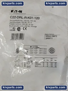 Eaton C22-DRL-R-K01-120 Illuminated Pushbutton Actuator – actual item, photo 2 of 4
