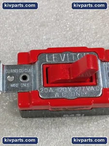 Leviton Grounding Red Toggle Switch – actual item, photo 6 of 8