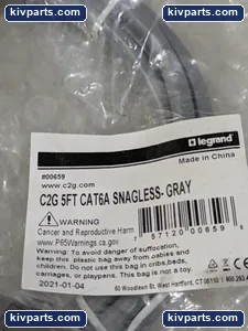 Legrand 00659 C2G CAT6A Snagless-Gray – actual item, photo 4 of 5