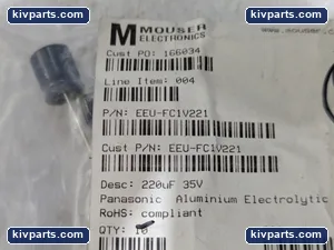 Panasonic EEU-FC1V221 Aluminum Electrolytic Capacitor – actual item, photo 2 of 5