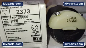 Leviton 2373 20A-250V Grounding Locking Plug – actual item, photo 2 of 7