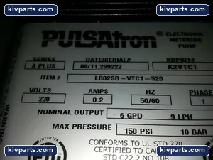 Pulsafeeder LB02SB-VTC1-520 A-Plus Metering Pump – actual item, photo 6 of 6