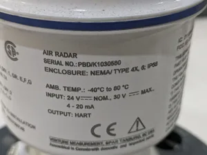 Bindicator F78MP040-2G2A Radar Level Transmitter