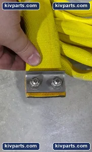 Yellow Woven Jacket Coiled Power Lead Copper Terminal Stainless Clamp Industrial – actual item, photo 3 of 4