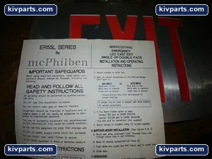 McPhilben ER 55L Exit Sign Red Metal Finish Industrial LED Emergency Light OEM – actual item, photo 3 of 4