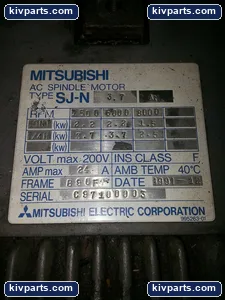 Mitsubishi SJ-N3.7AM AC Spindle Motor – actual item, photo 2 of 7