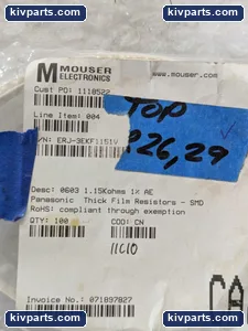 Panasonic ERJ-3EKF1151V Thick Film Chip Resistor – actual item, photo 2 of 4