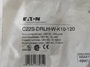 Eaton C22S-DRLH-W-K10-120 Pushbutton