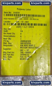 Item A06-12-004 Packing Kit O-Rings PTFE Seal – actual item, photo 2 of 2