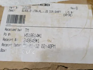 fan BLADE 5", FAN, 0.25 DIA, SHAFT metal