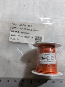 Alpha Wire 3057-ORANGE-100FT Wire/cable/cord 16 AWG
