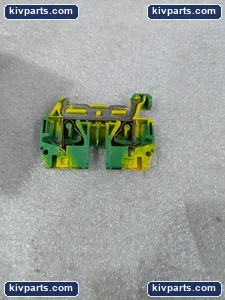 DIN Rail Ground Earth Terminal Block Green Yellow Spring EURO QE 4/35 BOX OF 5 – actual item, photo 4 of 6