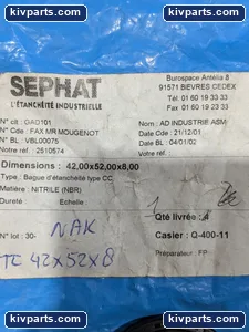 SEPHAT 42,000 X 52,00 X 8,00 NAK TC 42 X 52 X 8 – actual item, photo 2 of 5