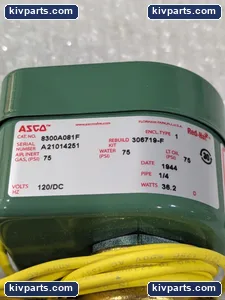 ASCO 8300A081F Red Hat Brass Solenoid Valve – actual item, photo 3 of 7