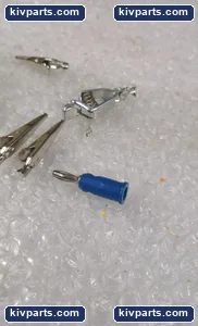 Alligator Clips Spring Clamp F Female 3.5 mm Mono Plug Blue Banana Adapter Kit – actual item, photo 4 of 5