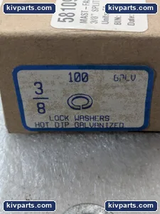 3/8 Galvanized Lock Washers Box of 100 Industrial OEM – actual item, photo 4 of 8