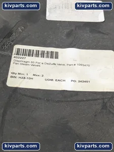 1093470 Replacement Pan Steam Valve – actual item, photo 2 of 5