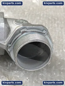 90 Degree Liquidtight Flexible Conduit Connector 1-1/2 Zinc Plated Insulated – actual item, photo 3 of 5