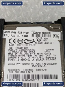 Hitachi HTS722016K9SA00 SATA 2.5 Laptop Hard Drive – actual item, photo 2 of 5