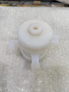 846 White Plastic 3-Port Inline Fluid Housing Hex Top Port Chemical Industrial