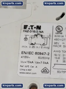 Eaton FAZ-D15/2-NA Miniature Circuit Breaker – actual item, photo 3 of 6