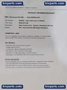 NEC RC-28D Eluminant ACU Alarm Control – actual item, photo 3 of 10
