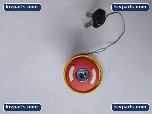 Emergency Stop Push Button Switch Key Release Red Mushroom 22mm Yellow Guard – actual item, photo 2 of 3