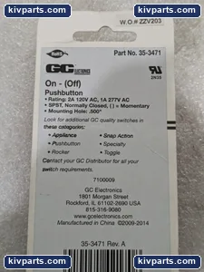 GC Electronics 35-3471 Pushbutton Switch – actual item, photo 6 of 7