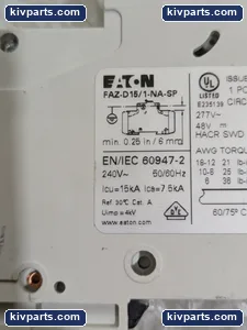 Eaton FAZ-D15/1-NA-SP Xefect Unit Circuit Breaker – actual item, photo 2 of 6