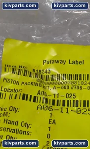 Hanna 706-00047-061 Piston Packing Seal – actual item, photo 3 of 6