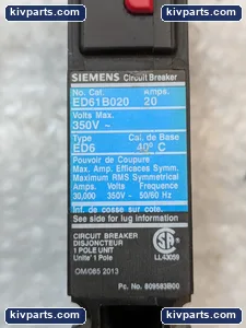 Siemens ED61B020 Molded Case Circuit Breaker – actual item, photo 3 of 5