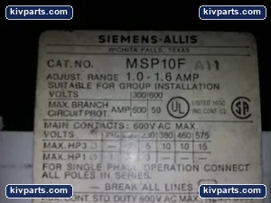 Siemens-allis MSP10F A11 Motor Starter – actual item, photo 3 of 4