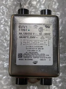 Corcom 6VV1 F7251 EMI RFI Power Line Filter