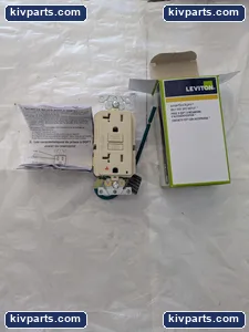Leviton GFTR2-IGI Ivory Receptacle – actual item, photo 2 of 5