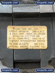 Federal Pacific LB-550 Circuit Breaker – actual item, photo 14 of 15
