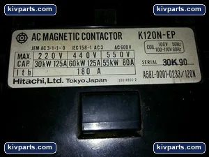 Hitachi K120N-EP AC Magnetic Contactor – actual item, photo 2 of 5