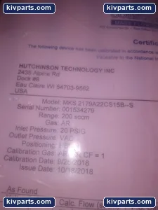 MKS 2179A22CS15B-S – actual item, photo 2 of 5