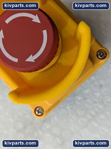 Emergency Stop Push Button Station Yellow Enclosure Red Mushroom Twist Release – actual item, photo 4 of 6