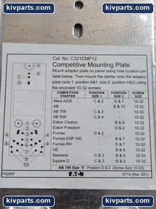 Eaton C321CMP12-NNB Competitive Mounting Plate – actual item, photo 5 of 6