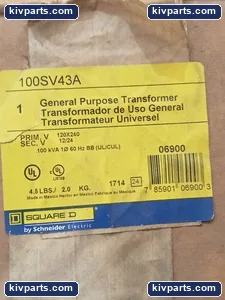 Square D 100SV43A General Purpose Transformer – actual item, photo 3 of 4