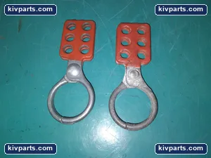 Lockout Tagout Hasp Set of 2 Red Steel 6 Hole Scissor Industrial Safety LOTO – actual item, photo 2 of 3