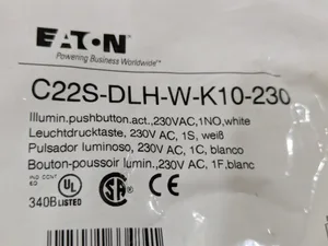 Eaton C22S-DLH-W-K10-230 White Pushbutton