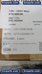 Eaton SPD100208Y1K SPD Basic Package NEMA1 Seal – actual item, photo 2 of 5