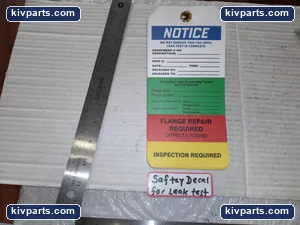 SAFETY DECAL FOR LEAK TEST TAG 1 LOT OF 18 TAGS. – actual item, photo 2 of 3