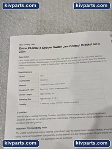 Eaton 23-6367-3 Copper Switch Jaw Contact – actual item, photo 2 of 11