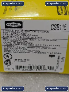 Hubbell CSB115 Toggle Switch – actual item, photo 4 of 11