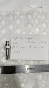 HYDRAULIC ADAPTER JIC 9/16-18 MALE X 1/4"NPT MALE WITH 1/8" NPT SIZE PORT